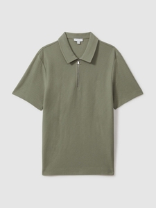 Polo pour homme à fermeture éclair sur le devant, manches courtes, décontracté, uni, tricoté, de haute qualité, respirant, vêtements décontractés d'été pour homme - Product Image 3