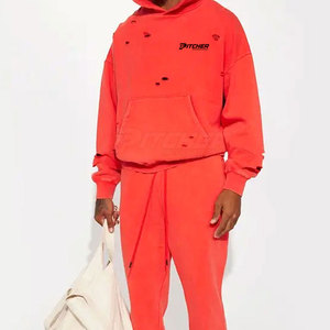 Sudaderas con capucha de corte holgado y estilo desgastado para hombre, sudaderas urbanas a la moda con tela suave y costuras duraderas - Product Image 3