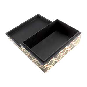 AL MALIK CRAFT Wooden Storage <b>Box</b> Rectangular Gray White <b>Floral</b> Inlay Pattern Jewelry Organizers for Necklace Ring Cosmetic 0-1L - Product Image 2