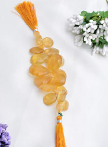 ลูกปัดซิทรินทรงหยดน้ำเจียระไน l ลูกปัดซิทรินทรงหยดน้ำเจียระไนธรรมชาติขนาด 4 นิ้ว สำหรับทำเครื่องประดับอัญมณีชั้นดี - Product Image 4