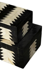 Handcrafted Bone Inlay Decorative Jewelry <b>Storage</b> Box with Bold Leaf Pattern Mosaic Design Keepsake Organizer Home Decor Gift - Product Image 5
