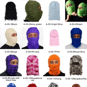 Good Quality Grassy Winter Knitted Balaclava Ski Mask One Hole Full Face Cover Distressed Style - Product Image 3