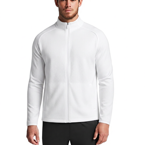 Men's <b>Black</b> <b>Fleece</b> <b>Jacket</b> Full Zip Stand Collar Sporty Breathable Polyester Autumn Wear Regular Fit Slim Style - Product Image 4