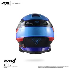 Casco JPX Fox1 Solid X36 Supermoto Cross, con un diseño elegante y un acabado metálico audaz para protección. - Product Image 2