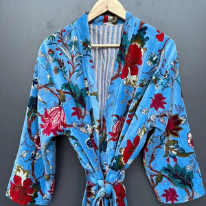 Bata de Kimono con Estampado Digital de Dibujos Animados para Mujer, Suave y Transpirable, 100% Algodón, Camisón de Verano Hecho a Mano, Cuello en V, Cintura Elástica, ODM - Product Image 1