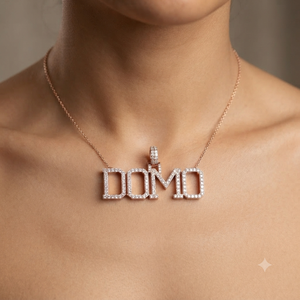 Pendentif personnalisé en or rose massif 10K avec diamant Moissanite, style Hip Hop, breloques lettres en blocs glacés, colliers bijoux, idées cadeaux - Product Image 2