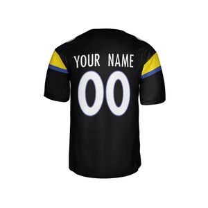 เสื้อฟุตบอลอเมริกันแบบซับลิเมชั่นสั่งทำพิเศษ แขนสั้น คอวี ผ้าตาข่าย ระบายอากาศได้ดี พิมพ์ชื่อทีมและหมายเลข สำหรับทุกฤดูกาล - Product Image 2