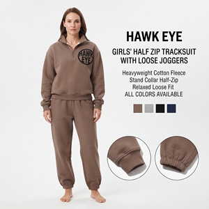 Ensemble de survêtement pour femme, sweat-shirt en molleton de coton et pantalon de jogging assorti pour l'hiver - Product Image 4