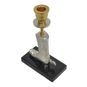 Sculpted Silver Horse Riding <b>Boot</b> Pillar Gold Tealight Candle Holder With Base Latest Item Equestrian Candle <b>Stand</b> Table Decor - Product Image 2