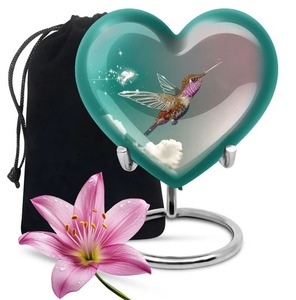 Urna Funeraria en Forma de Corazón con Diseño de Guerrero Cósmico, Urna Decorativa Negra para Guardar Cenizas de Adultos - Product Image 3
