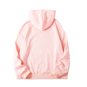 Sweat-shirt à capuche unisexe couleur crème, coupe ample, en coton French Terry, décontracté, avec poche avant et motif vague imprimé - Product Image 6