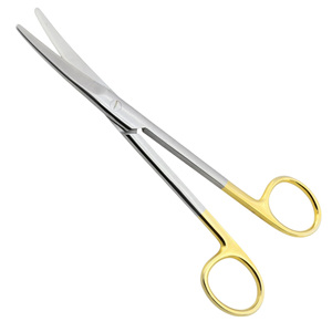 Tijeras Mayo KY-38uu con mango dorado, acero inoxidable pasivado, instrumento quirúrgico manual, cuchillas rectas y curvas de carburo de tungsteno - Product Image 4