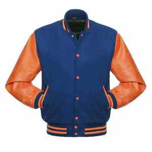 Veste universitaire en laine de haute qualité avec manches en cuir, logo frontal, style streetwear, décontractée et chaude, type Letterman - Product Image 4