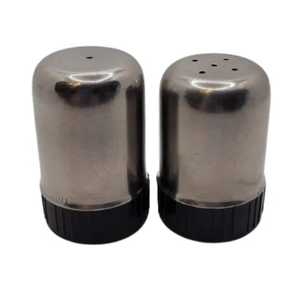Stainless Steel Salt and Pepper Shakers Set with Matching Metal <b>Caddy</b> Holder Square Cruet Condiment Dispenser Tableware - Product Image 3