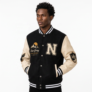 <b>Men's</b> Varsity <b>Jacket</b> Color Solid Regular Sleeve Streetwear <b>Baseball</b> <b>Jacket</b> Retro Hip Hop Formal Outerwear Varsity <b>Jacket</b> - Product Image 5