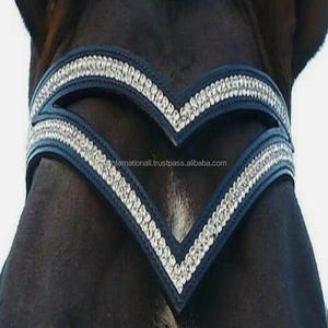 หนังสีดำประดับคริสตัลรูปตัววีคู่หนังรูปม้าอังกฤษมีขนาดและสีที่กำหนดเองทั้งหมด - Product Image 3