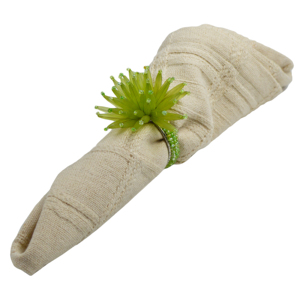 Anneaux de serviette en verre perlé design, accessoires de table et de décoration pour toutes les occasions, porte-serviettes - Product Image 1