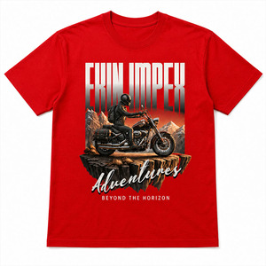 เสื้อยืดพิมพ์ลายกราฟิกตามสั่ง ผู้ชาย ผ้าฝ้าย สตรีทแวร์ นักขี่มอเตอร์ไซค์ เสื้อยืดลำลอง แฟชั่น เสื้อยืดโอเวอร์ไซส์ - Product Image 1