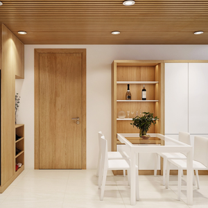 Puertas de Baño Modernas con Ranuras de Madera Sólida de Melamina PVC, Resistentes al Agua y al Moho, de Buena Calidad - Product Image 5