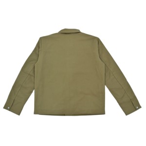 Men's Brown Canvas Logo Front Hooded Collar Shirt Jacket <b>Covered</b> <b>Button</b> Closure Breathable 100% Cotton Winter Streetwear Regular - Product Image 3