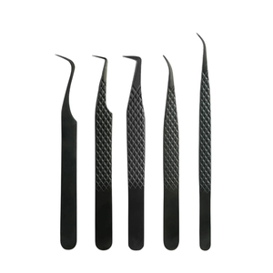 ชุดแหนบต่อขนตาสีดำด้าน ด้ามจับเพชรกันลื่น สแตนเลสสตีล รับทำโลโก้ - Product Image 1