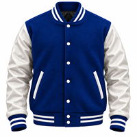 Blouson universitaire d'hiver pour homme en cuir véritable, style bomber, avec doublure matelassée tendance et patchs chenille personnalisés