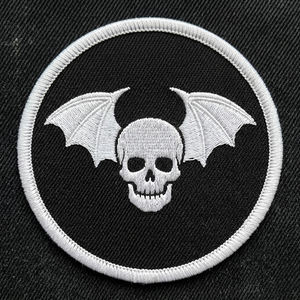 En gros, patchs thermocollants et à coudre personnalisés, motif croix noire, en sergé blanc circulaire, brodés à la machine, badges pour vêtements, en vrac - Product Image 6