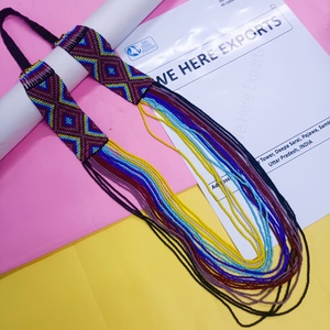 Cadenas de Perlas de Imitación Multicolores Tradicionales con Patrón Geométrico de Diamantes, Hechas a Mano, para Mujer, para Fiestas, Artesanía Étnica - Product Image 2