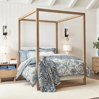 Lit à baldaquin en bois massif de haute qualité, style antique moderne, pour chambre à coucher, taille King ou Queen