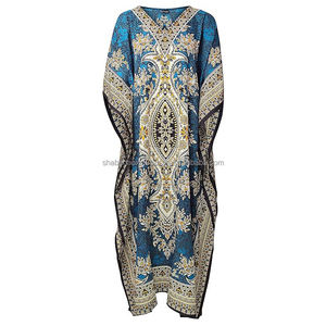 Foldable African <b>Long</b> Dashiki Dress for Women with Different Design & Colors <b>Kaftan</b> Maxi Dress Woman From India - Product Image 5