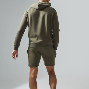 Customized New Arrival High Quality Men's Hoodie & Short <b>Sets</b> 100% Cotton Custom Size Hoodie and Shorts <b>Set</b> - Product Image 2