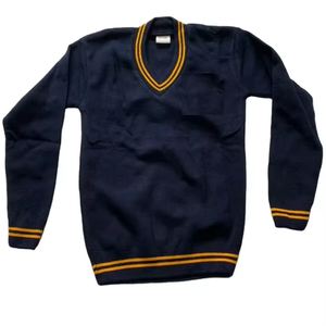 HF High OEM Top Quality <b>Sleeveless</b> V Neck Navy Blue Pullover School Uniforms Acrylic Knitwear <b>Sweater</b> - Product Image 1