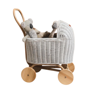 Carrito de Ratán Natural de Alta Calidad para Muñecas, Juguetes para Niños, Cochecito de Ratán para Muñecas, Venta al por Mayor desde Vietnam - Product Image 1