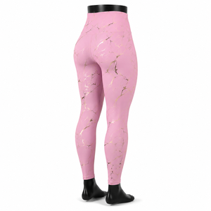 Leggings Deportivos de Cintura Alta para Mujer, Color Rosa Mármol, Pantalones de Yoga Sin Costuras, Elásticos, para Correr, Entrenamiento y Uso Diario - Product Image 4