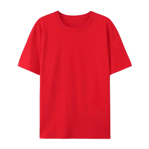 Camiseta de algodón de manga corta con cuello redondo informal para hombre, ligera, transpirable, de corte regular, básica - Product Image 1