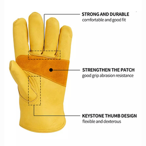 Direct Factory Manufacturer Top Quality Leather <b>Gloves</b> Solid Color In-Stock Low Price Leather <b>Gloves</b> - Product Image 2