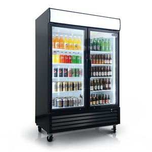 Réfrigérateurs commerciaux ORIKOOL de 44,7 pieds cubes avec porte vitrée, présentoirs à portes battantes pour vins et boissons - Product Image 1
