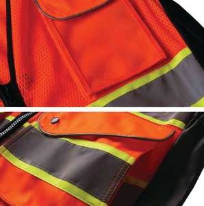 Chaleco de seguridad reflectante de alta visibilidad, transpirable, de buena calidad, con bolsillos y logotipo personalizado para hombre - Product Image 4