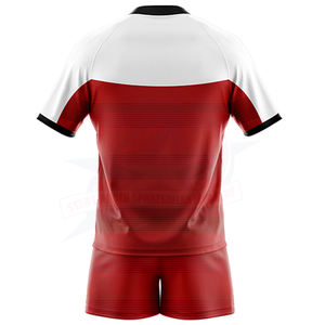 Conjunto de Uniforme de Rugby Unisex Transpirable de Diseño Personalizado, Mangas Cortas, Opción de Talla Grande, Jersey Sublimado Estampado para Jugadores de Rugby - Product Image 4