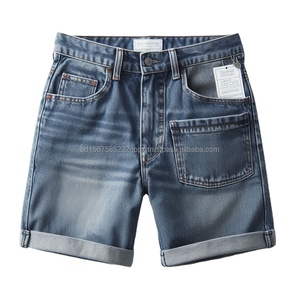 Short en jean décontracté à taille élastique pour garçons, confortable, coupe décontractée, jean en coton aspect délavé, pantalon court d'été pour enfants - Product Image 5