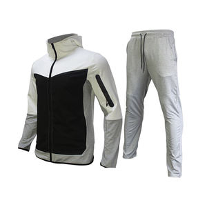 High Quality <b>Winter</b> Printed Solid Color Breathable Quick Dry 100% Cotton Lightweight Drawstring Closure Hooded Joggers Set - Product Image 2
