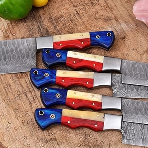 Ensemble de couteaux de chef faits main sur mesure, 3 pièces, avec lames en acier damas à 67 couches, manche en bois, longueur 12 pouces et plus - Product Image 1