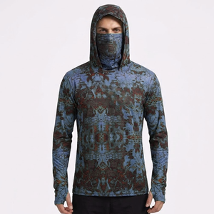Vente en gros de sweats à capuche de pêche pour hommes, à manches longues, légers, respirants, à séchage rapide, avec sublimation de logo - Product Image 3