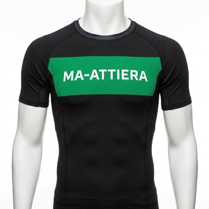 Camiseta de Compresión para Hombre, Manga Corta, Estilo Bape, Color Negro y Verde, para Entrenamiento, Fitness, Deporte y Atletismo - Product Image 3