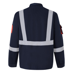 Factory Direct Wholesale Durable Polyester Cotton Long <b>Sleeve</b> Workwear Set Reflective Strip Split Automotive Safety Clothing - Product Image 1