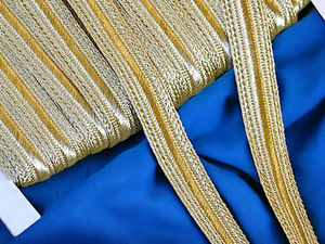 Cinta Trenzada Dorada Mate de 20mm, Hilo Metálico Dorado para Bordado, Adorno de Encaje Sfifa de Pakistán, Estilo Étnico Vintage Sunjotra, Ecológico - Product Image 6