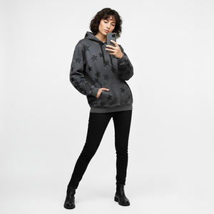 Survêtement épais en molleton 100% coton avec logo personnalisé imprimé effet délavé, épaules tombantes, pour la vente en gros - Product Image 5