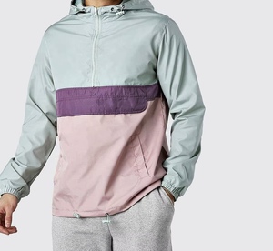 <b>Men's</b> Hooded Color Blocking <b>Racer</b> <b>Jacket</b> Dark Blue Red White Polyester Windproof Zipper Closure Spring Sporty Wear - Product Image 3