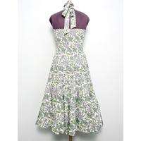 Robe midi à imprimé floral multicolore, robe d'été à manches longues, robe en coton tendance, tenue de soirée occidentale, robe une pièce pour femmes
