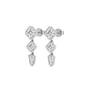 Clásicos Pendientes de Oro Rosa de 9K con Diamantes Cultivados en Laboratorio, 3.79 CTW, Corte Asscher, Joyería Refinada - Product Image 6